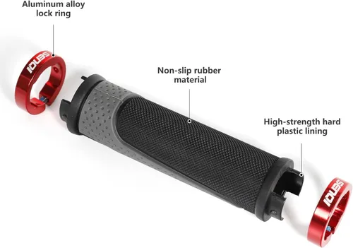 Miniatura 3 de Puños de bicicleta ligeros de 5.118 in y 3.543 in, manillar de 0.874 in, antideslizantes, adecuados para bicicletas de montaña y BMX de múltiples