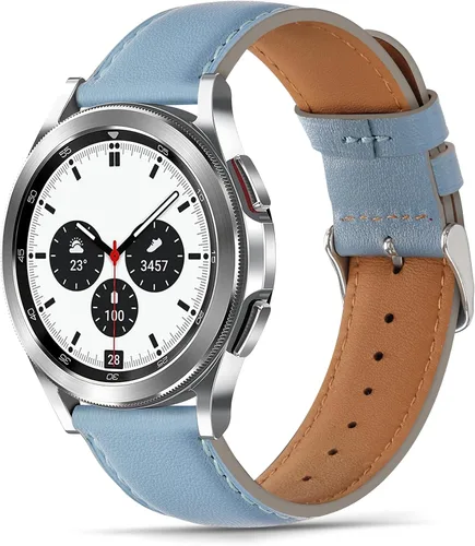 Miniatura 10 de Tasikar Bandas de Cuero Compatibles con Samsung Galaxy Watch 47mm 7/6/5/4 Banda/Watch 6 Classic 43mm 47mm/Watch 5 Pro Banda, Correa de Cuero Genuina