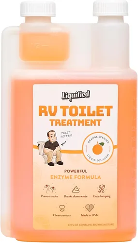 Tratamiento de inodoro de autocaravana Liquified - Digestor de tanque negro - Eliminador de olores - Aroma a naranja - Matts RV Reviews (naranja, 32