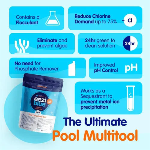 Miniatura 6 de Algicida mensual para piscina, algicida de piscina para piscina enterrada y piscina sobre el suelo, tratamiento mensual efectivo para prevenir