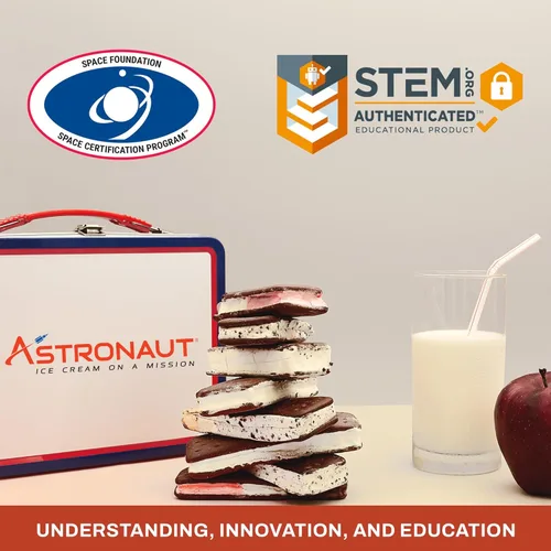 Miniatura 5 de Astronaut Foods Sandwich de helado liofilizado, postre espacial de la NASA, vainilla, 12