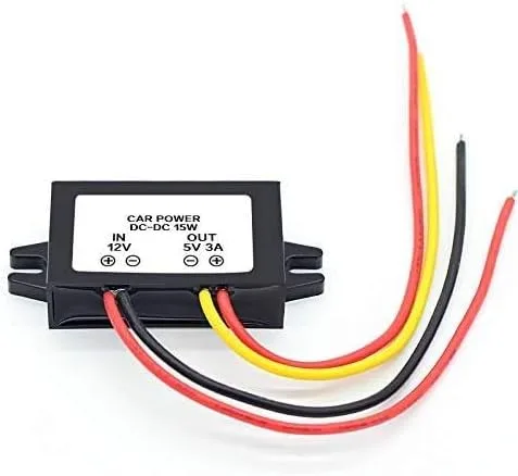 Miniatura 4 de Magnolora - Paquete de 4 unidades de fuente de alimentación LED para coche, 12 V a 5 V, 3 A, CC/CC Buck convertidor