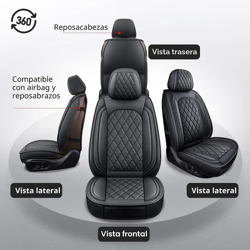 Miniatura 6 de MIROZO - Juego completo de fundas para los asientos del automóvil, protectores de asientos de coche impermeables para vehículos, fundas para Negro