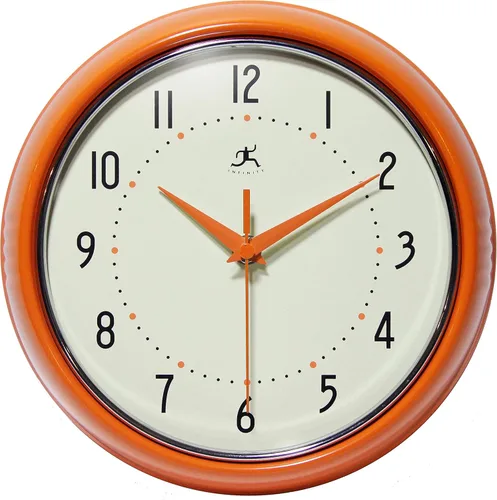 Miniatura 14 de Infinity Instruments Reloj de pared retro de 9 pulgadas, barrido silencioso, sin tictac, moderno, de mediados de siglo, para cocina, comedor