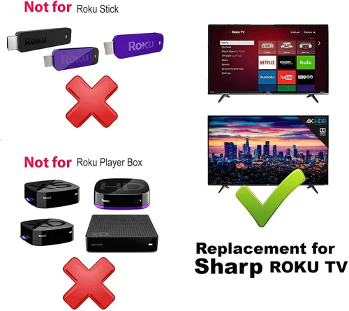 Miniatura 2 de Control remoto compatible con todos los televisores Sharp Roku LC-50LBU591U LC-50LBU711U LC-55LBU591U LC-55LBU711U LC-43LBU591U LC-32LB601U