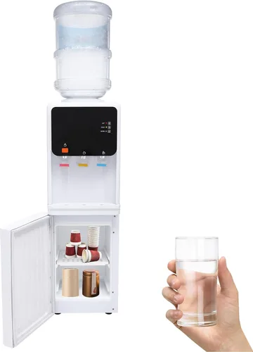 Top Loading - Dispensador de enfriador de agua para botellas de 1 a 4 galones, dispensador eléctrico de frío y calor con 3 temperaturas y bloqueo de