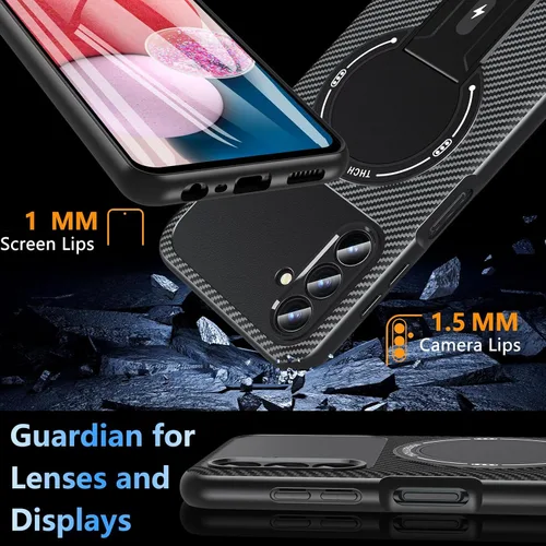 Miniatura 6 de Funda OWKEY Samsung Galaxy A13 5G, Funda Magnética para Teléfono con Soporte y Protector de Pantalla, Funda Protectora Antihuellas y a Prueba de A13