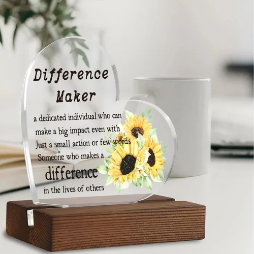Miniatura 6 de Regalos de agradecimiento para profesores Mon Difference Maker Decoración de escritorio para profesores, mujeres, líderes, abucheos, regalos