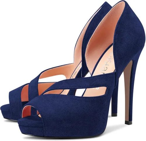 Miniatura 4 de Castamere Sandalias de tacón alto de aguja para mujer, con puntera abierta, sin cordones, para boda