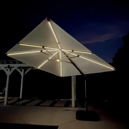 Miniatura 58 de PURPLE LEAF Sombrilla de Patio de 8 Pies para Exteriores Sombrilla Cantilever Cuadrada de Aluminio Sombrilla Offset con Rotación de 360 Grados