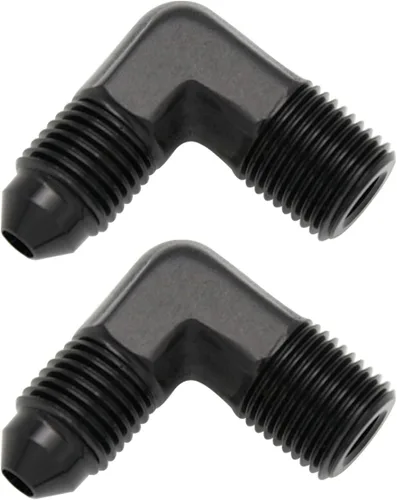 Miniatura 82 de Adaptador de tubo de manguera de combustible de aluminio recto 16AN acampanado a 3/4" NPT macho Unión de rosca negro