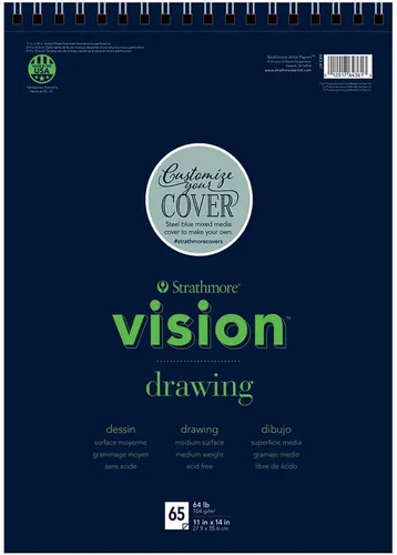 Miniatura 9 de Strathmore Vision Cold Press - Bloc de acuarela de 11 x 15 pulgadas, 140 libras, 30 hojas -62640610