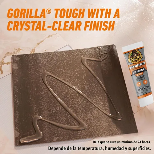 Miniatura 5 de Gorilla Max Strength Adhesivo de construcción, pegamento transparente, tubo de compresión de 7 onzas (paquete de 1) – Relleno de huecos e impermeable
