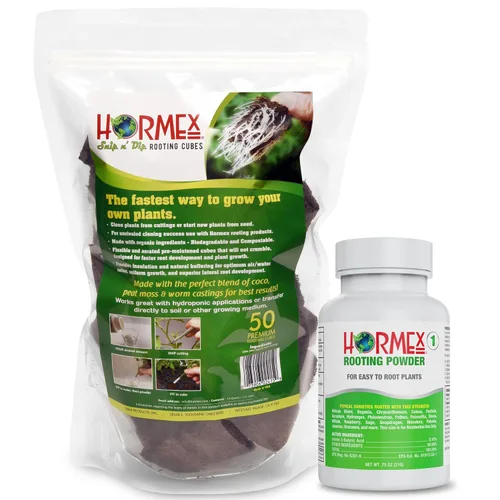 Miniatura 10 de Hormex Cubos de enraizamiento – Tapones de turba y coco para clonar plantas de esquejes y semillas – Iniciador de plantas orgánicas para un fuerte