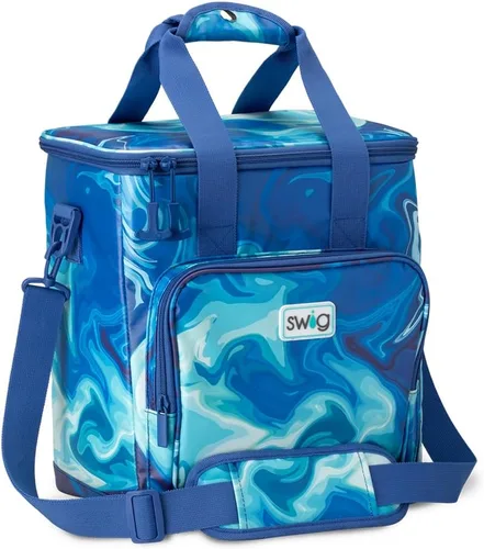 Miniatura 18 de Swig Life Bolsa térmica con triple aislamiento con cremallera, bolsa enfriadora de viaje grande con capacidad para 16-24 latas, o 6 botellas