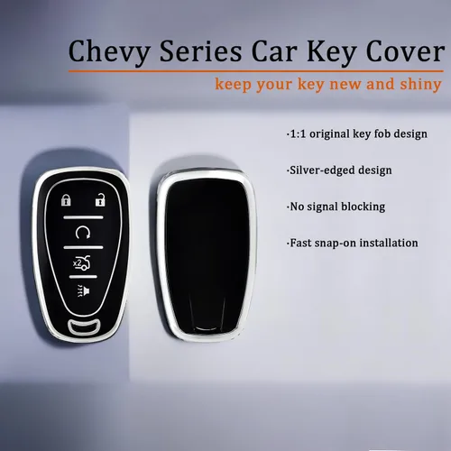 Miniatura 3 de OFFWEGO - Funda protectora para llavero de Chevrolet, funda protectora de TPU adecuada para Chevrolet Malibu Tahoe Camaro Equinox Cruze Silverado