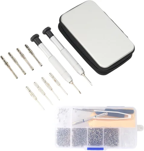 Juego de destornilladores de precisión, kit de reparación de lentes con destornilladores de 10 estilos/almohadillas nasales/destornilladores