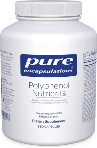 Miniatura 8 de Pure Encapsulations Nutrientes de polifenol Fórmula multivitamínica/mineral hipoalergénica densa en nutrientes 180 cápsulas
