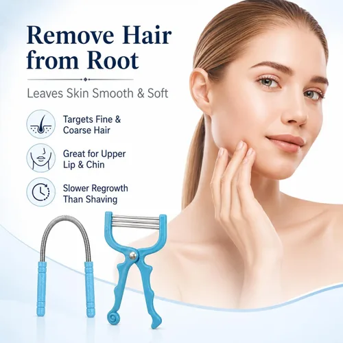 Miniatura 9 de Removedor de vello primaveral – Paquete de 4 depiladoras de resorte de acero inoxidable – Removedor de vello facial para mujeres, cara de barbilla
