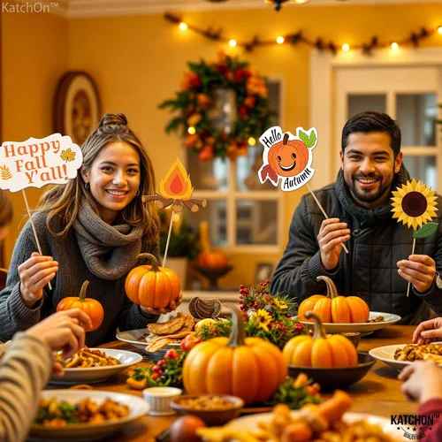 Miniatura 7 de KatchOn, Happy Fall Photo Booth Props – Paquete de 34 Accesorios para fotos de otoño Accesorios de fotos de festivales Accesorios para cabina