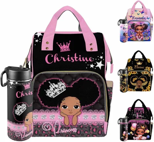 Miniatura 27 de Mochilas personalizadas con nombre personalizado para bebé, bolsa de pañales con monograma con bolsillos térmicos para adultos y niños, impermeable