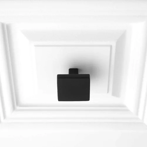 Miniatura 5 de KOOFIZO Paquete de 10 pomos negros para gabinete, pomos negros mate para cajones, K03, tiradores cuadrados de un solo agujero para gabinetes