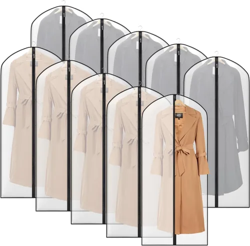 Miniatura 7 de Zilink Bolsas de ropa transpirables para abrigo de piel de 43", bolsas de traje para almacenamiento en armario, fundas transparentes para chaqueta