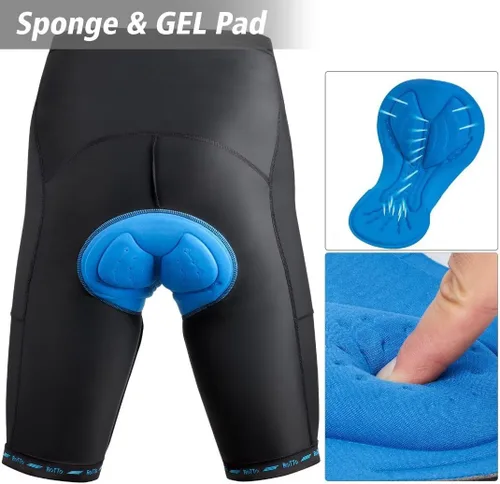 Miniatura 4 de ROTTO Pantalones cortos de ciclismo para hombre con acolchado de gel