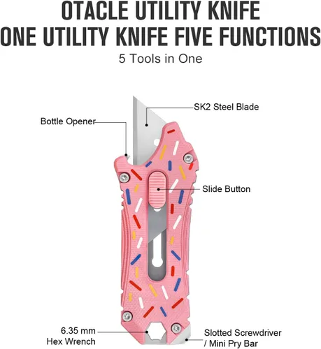 Miniatura 9 de OKNIFE Otacle EDC - Cuchillo utilitario retráctil, cuchillo para abrir cajas, herramienta multifuncional con cortador de cinturón, abridor