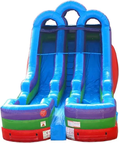 Miniatura 10 de TentandTable Tobogán acuático inflable de doble carril para niños y adultos, diversión acuática gigante de grado comercial, incluye soplador de aire