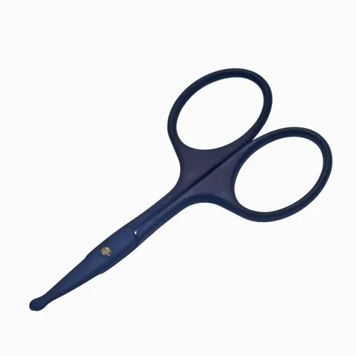 Tijeras curvadas de seguridad para el cabello de cejas y nariz, 3.7 pulgadas, acero inoxidable, profesional, para barba, cejas y bigote, tijeras