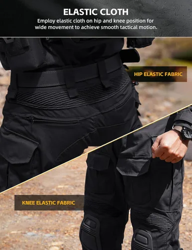 Miniatura 6 de IDOGEAR Pantalones de combate G3 para hombre con rodilleras, pantalones de camuflaje múltiple Airsoft Caza Paintball Pantalones tácticos al aire