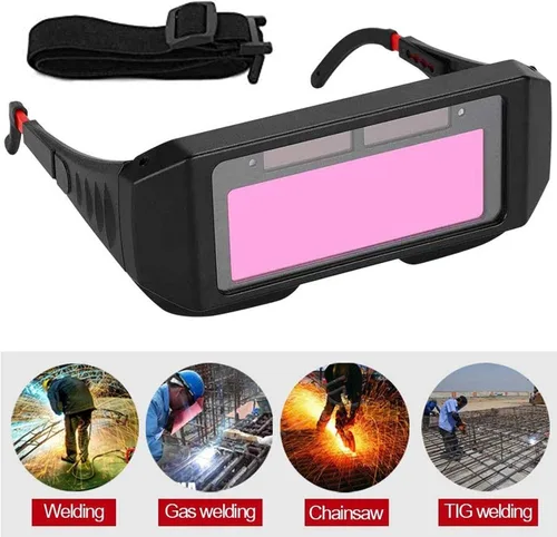 Miniatura 9 de Gafas de soldadura, gafas de soldadura con oscurecimiento automático solar, máscara de soldador de seguridad, casco con sombra ajustable, protección