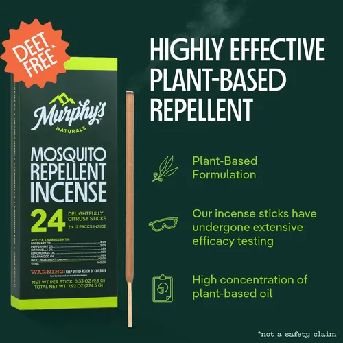 Miniatura 2 de Murphy's Naturals Varillas de incienso repelentes de mosquitos, repelente de insectos con citronela para exteriores, más de 2.5 horas de tiempo