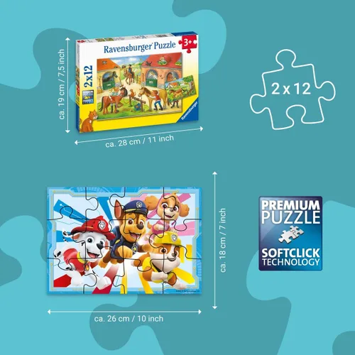 Miniatura 4 de Ravensburger Paw Patrol Toys - Rompecabezas de 12 piezas para niños a partir de 3 años - Juguetes educativos para niños [Exclusivo de Amazon]
