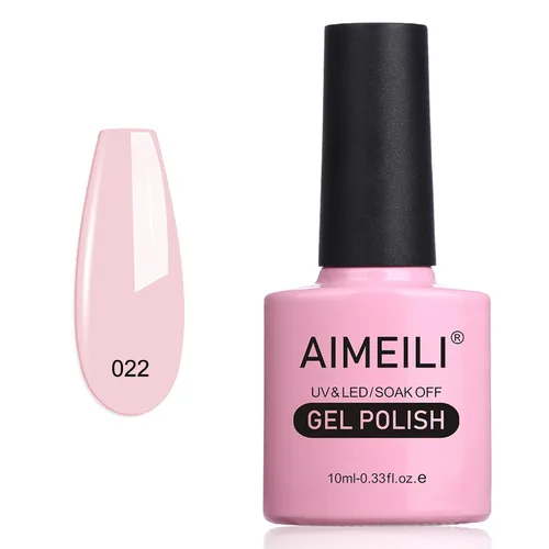 AIMEILI Esmalte de uñas de gel sin crueldad, vegano, gel para uñas removible UV LED sin hema, arte de uñas nude, color rosa nude (022), 0.3 fl oz