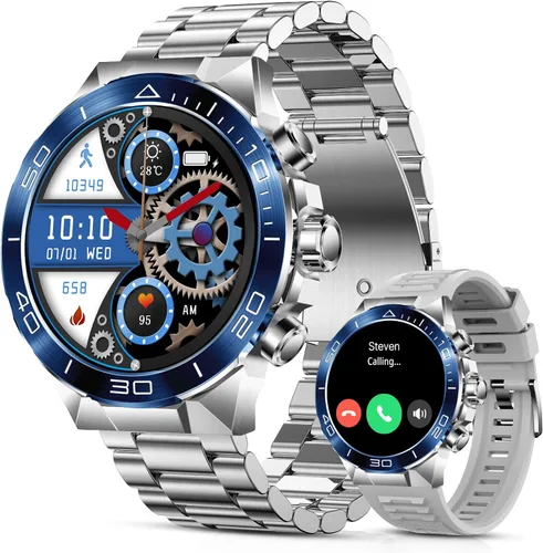 Miniatura 10 de SOUYIE Reloj inteligente militar resistente para hombres, AMOLED 1.43 pulgadas, pantalla HD de 1.43 pulgadas, respuesta de llamadas Bluetooth