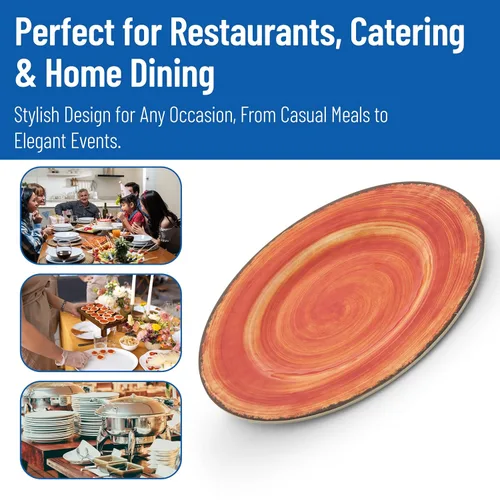 Miniatura 7 de Carlisle FoodService Products - Plato de plástico reutilizable Mingle de melamina para cena, estilo cerámica, para hogar y restaurante, 9 pulgadas