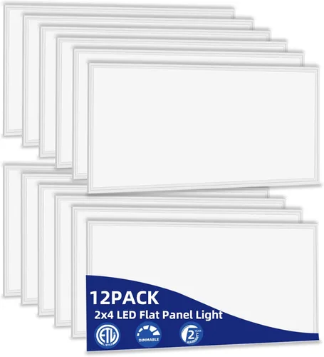 Miniatura 10 de WYZM Paquete de 4 luces LED de panel plano de 2 x 4, panel de luz LED de 2 pies por 4 pies, accesorio de iluminación de techo, 7800 lúmenes, 5000 K