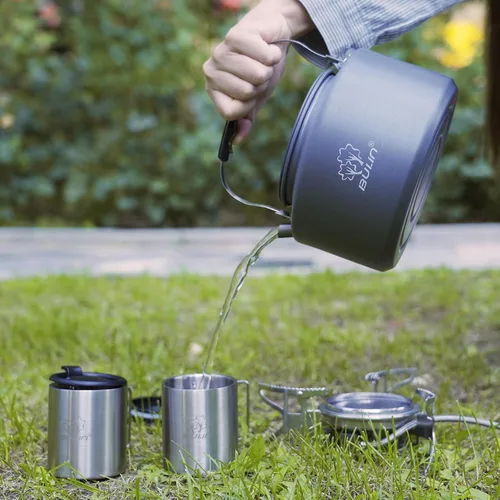 Miniatura 6 de Bulin Hervidor de campamento, estufa portátil grande de 2.2 L, hervidor de té de calentamiento rápido, agua caliente hirviendo para fuego abierto