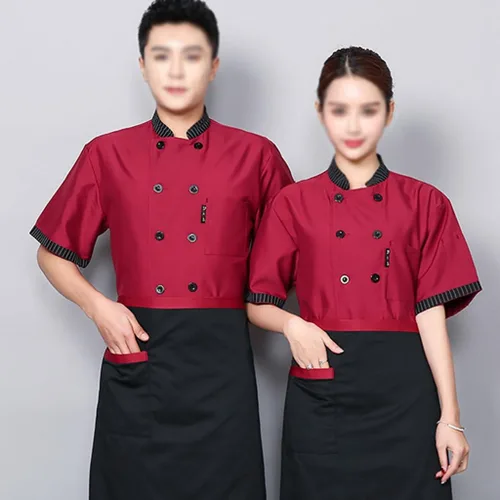 Miniatura 2 de Short Sleeve Chef Coat for Mens and Women Unisex Chef Jacket Restaurant Kitchen Work Clothes