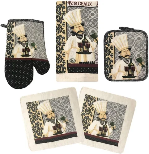 Manoplas de horno y soportes para ollas, juegos de toallas de cocina y paños de cocina, guantes de horno, paños de cocina, juego de paños de cocina