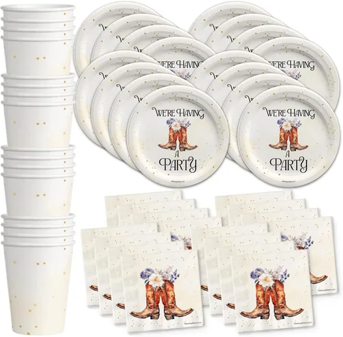 Miniatura 19 de Suministros para fiestas de spa para niñas - Kit de fiesta de pijamas para 16 El juego de vajilla incluye platos, servilletas y tazas
