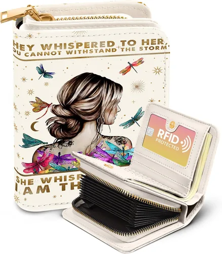 Miniatura 10 de Bistup Cartera para tarjetas de crédito para mujer, de cuero, para mujeres, adolescentes, niñas, tarjeteros, monedero de acordeón, pequeño, mediano