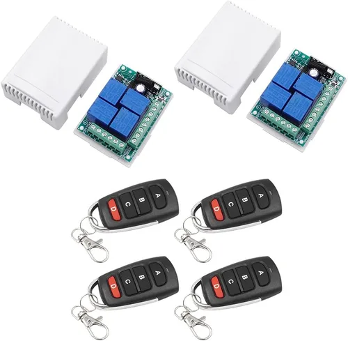 Miniatura 7 de QIACHIP - Relé de 12 V CC, mando a distancia inalámbrico con interruptor RF, control remoto de 4 canales, módulo 433 MHz, kit de transmisor