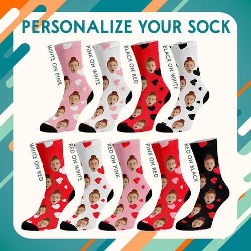 Miniatura 2 de Calcetines con fotos personalizados actualizados con caras - Imprime tu imagen, foto - Regalos divertidos personalizados para hombres y mujeres
