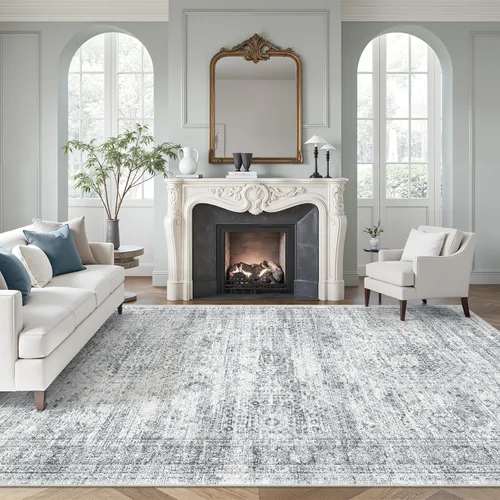 Miniatura 98 de Alfombra de pasillo Soalmost 2'6" x 10' lavable, alfombra antideslizante para cocina, baño, lavandería, alfombras vintage ultra delgadas para Beige