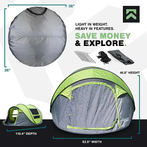 Miniatura 7 de KNOX Tienda de campaña desplegable para camping, tiendas instantáneas para camping, tienda de campaña fácil desplegable para 4 personas, tienda