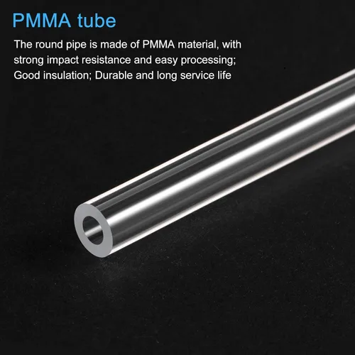 Miniatura 4 de MECCANIXITY Tubo acrílico transparente rígido redondo tubo 0.157 in (5/32") ID 0.315 in (5/16") OD 18" para lámparas y linternas, sistema