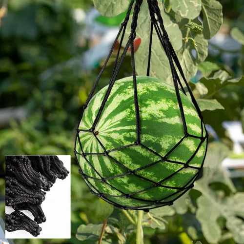 Miniatura 5 de Paquete de 10 hamacas de melón con redes de sandía, hamaca de melón para enrejado de alta resistencia, perfecta para cultivar melón negro